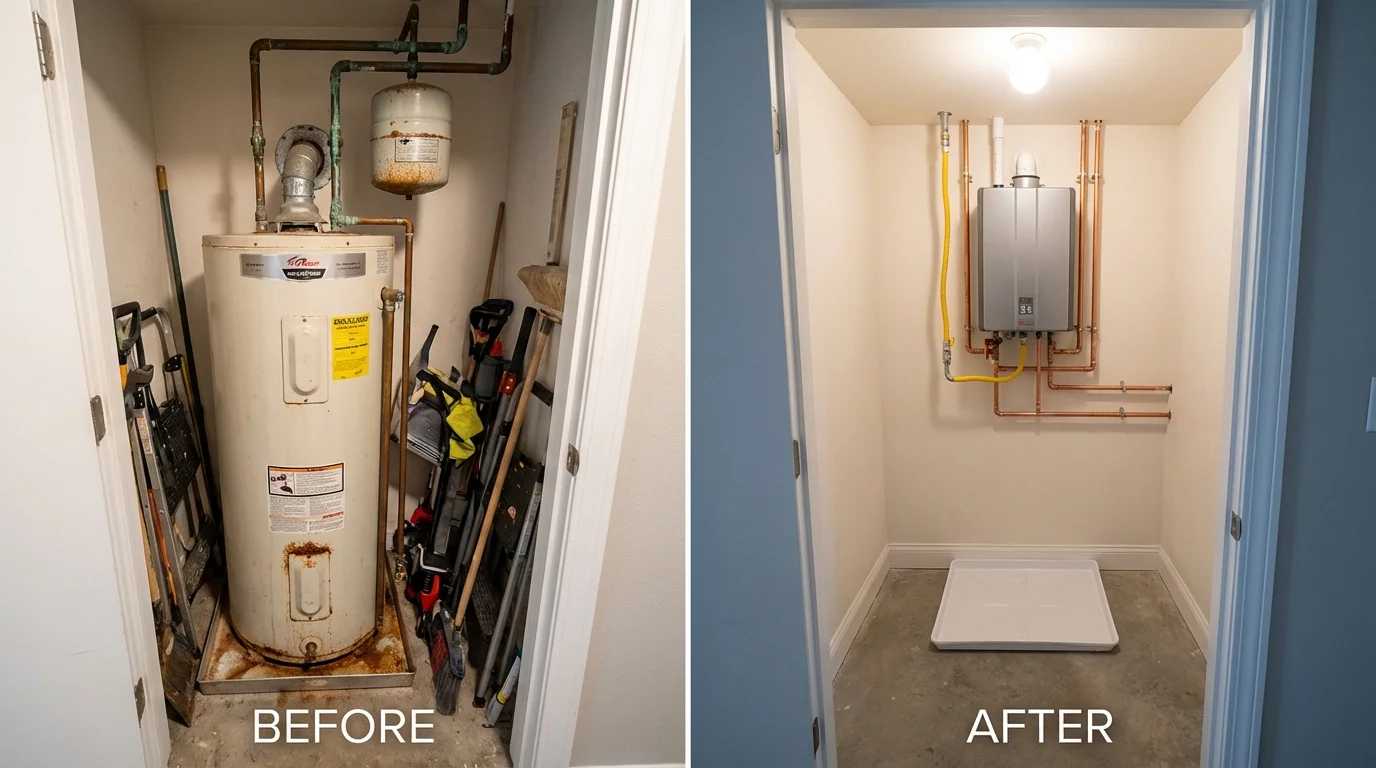 Tank water heater versus wall-mounted tankless unit comparison for Hormigueros, PR homeowners